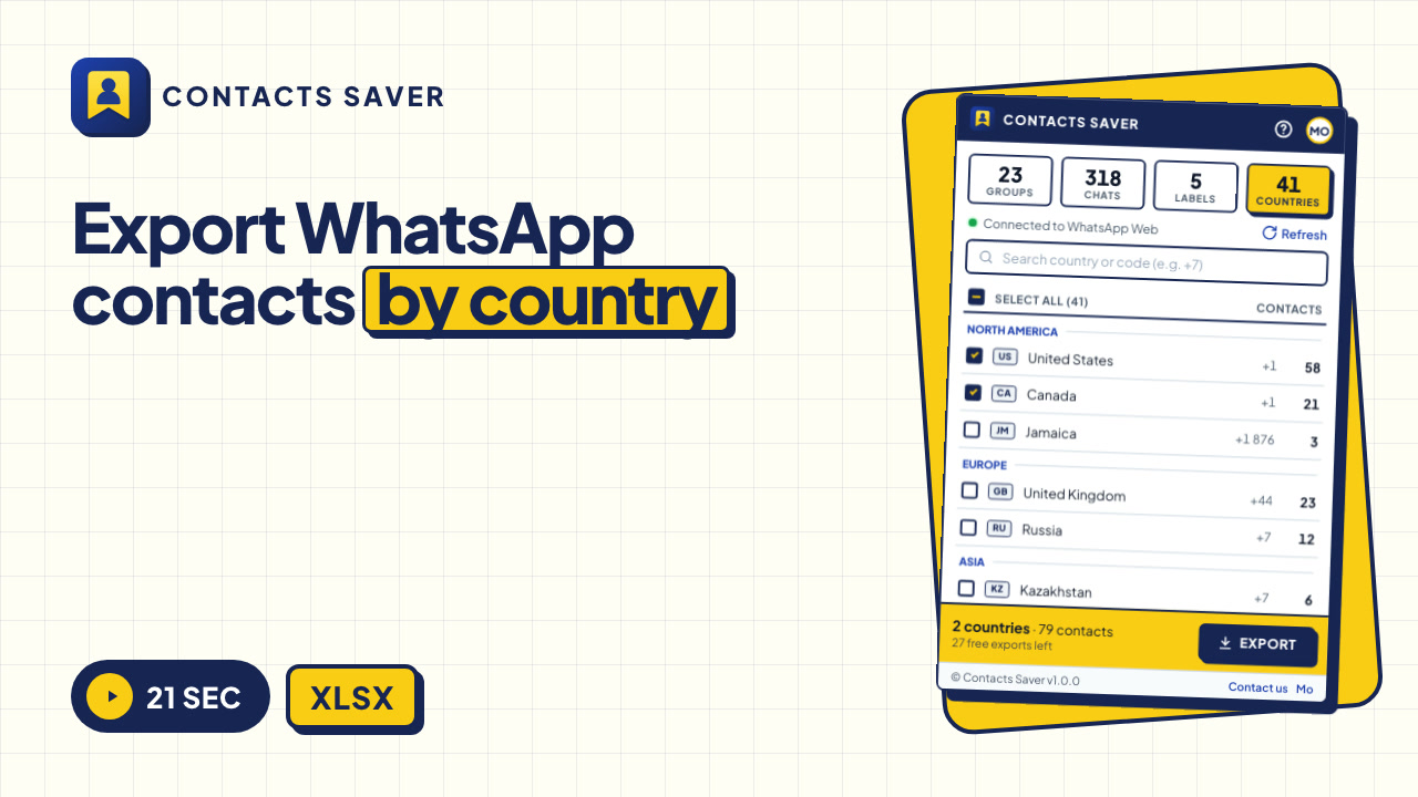 How to Filter & Export WhatsApp Contacts by Country — video tutorial